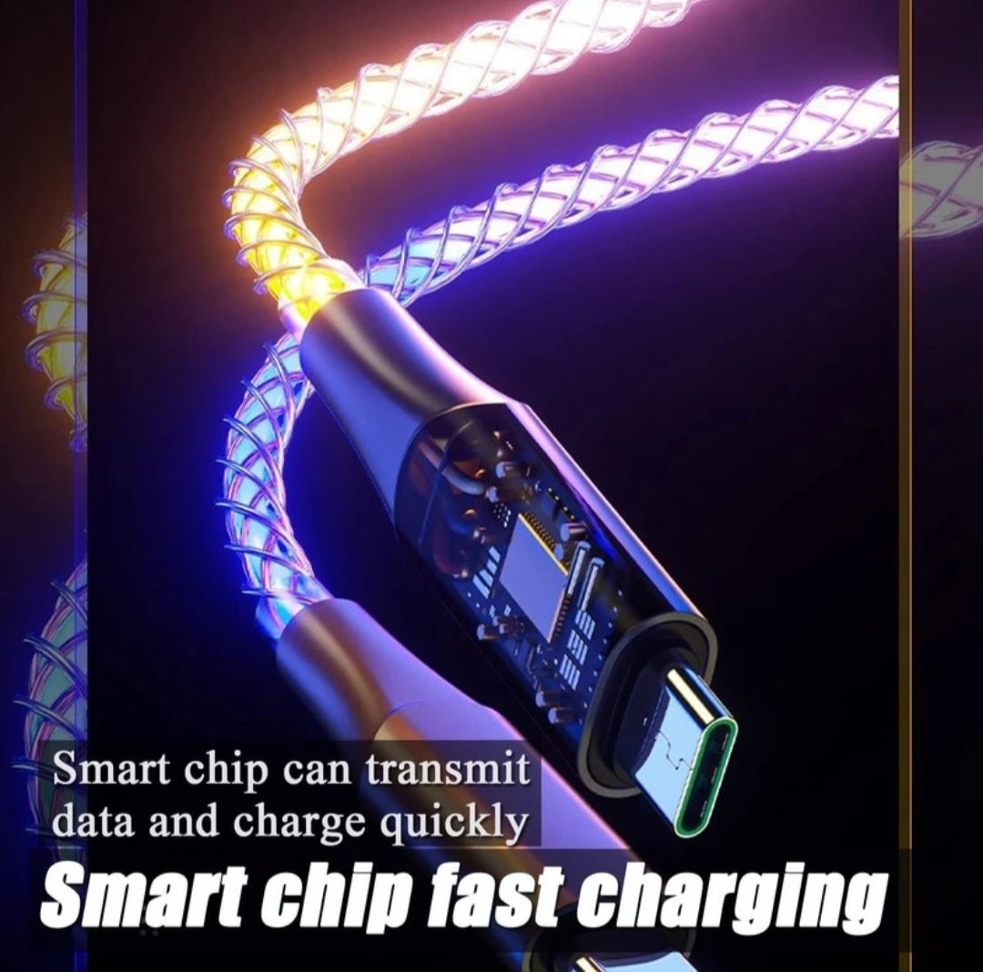 3-in-1 Multi USB Universal Flowing LED Light Up Phone Charge Cable